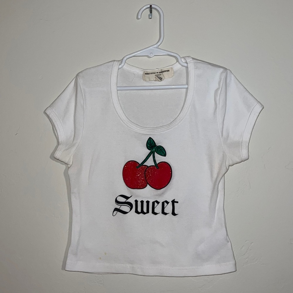 Urban Outfitters sweet cherry white T-shirt